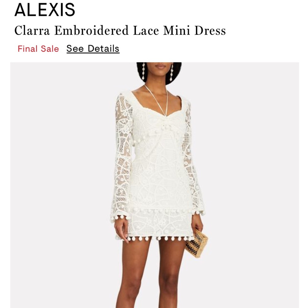 Alexis Clarra White Crochet Mini Dress